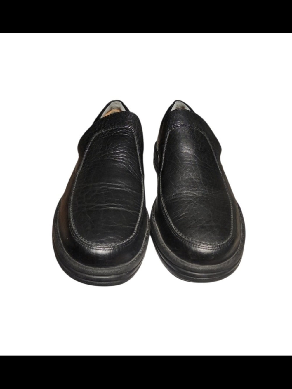 Mephisto Mallory Black Grained Leather Slip On Loafers Men's
